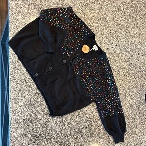 BiBi Black Sweater with Colorful Dots